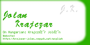 jolan krajczar business card